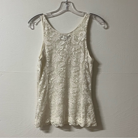 Vintage Express Y2K 90’s Babydoll Lace Sleeveless Tank Top Ivory Size Small. - Picture 5 of 8